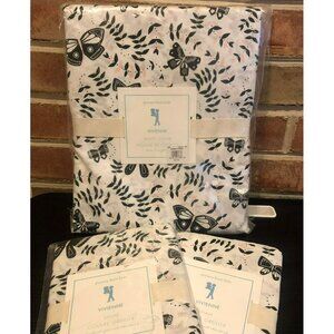 Pottery Barn Kids Vivienne Duvet Cover & Shams Twin Organic Cotton Butterfly Pri